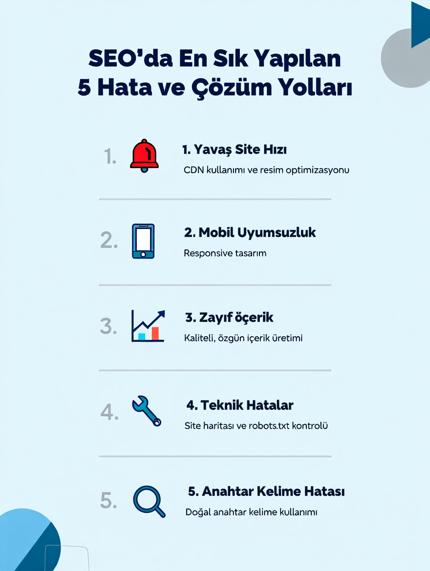 SEO’da En Sık Yapılan 5 Hata ve Çözüm Yolları